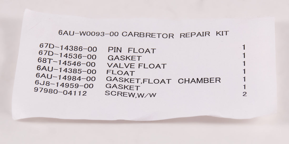 Yamaha 6AU-W0093-00-00 - Carburetor repair kit