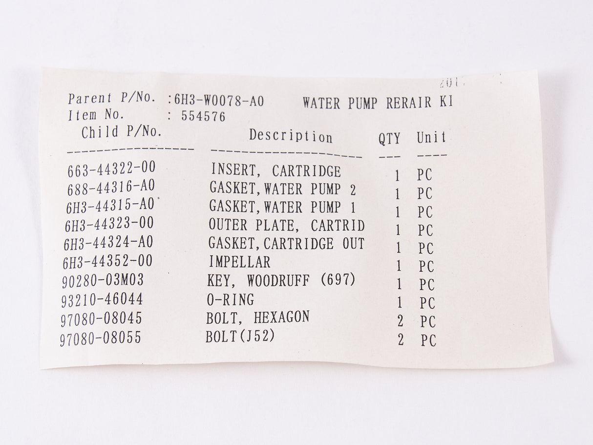 Yamaha 6H3-W0078-A0-00 - Water Pump Repair Kit