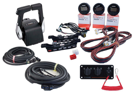 Yamaha 6Y8-0E83R-51-00 - Command Link Twin Engine Gauge Kit with 704 Control Box - Round Three Gauge Kit
