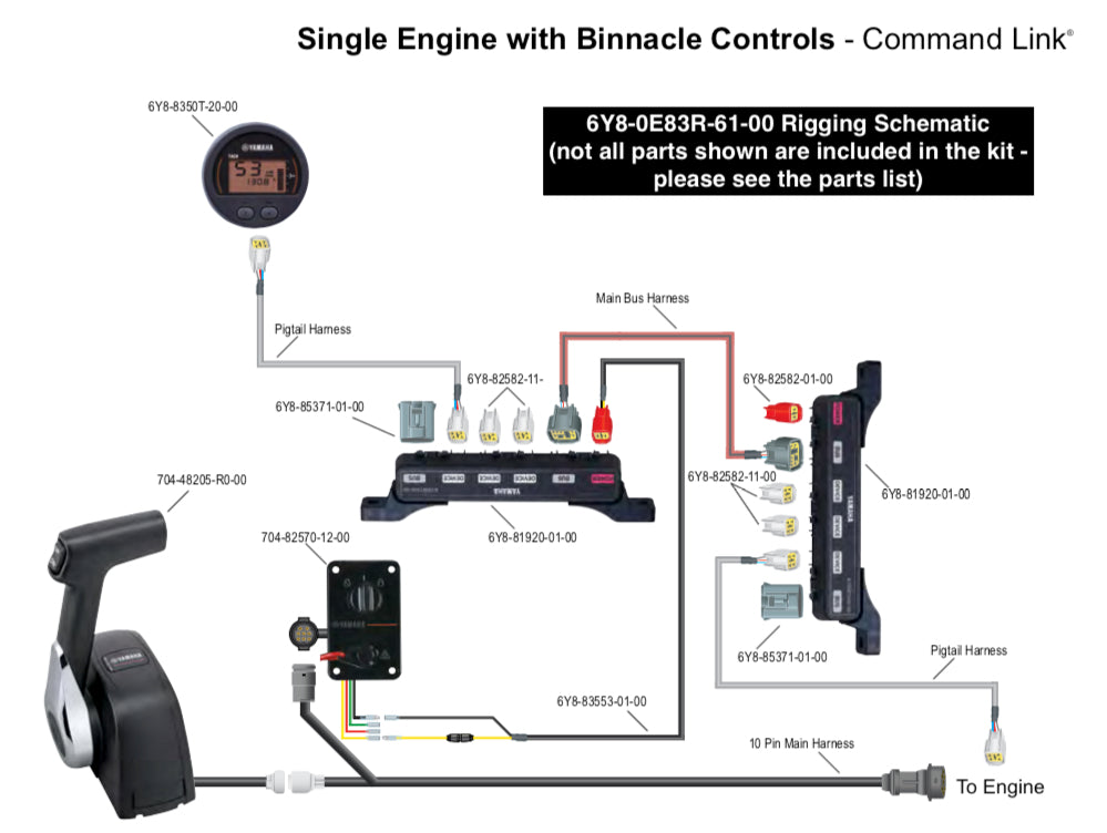Yamaha 6Y8-0E83R-61-00 - Command Link Single Engine Gauge Kit - Round One Gauge Kit