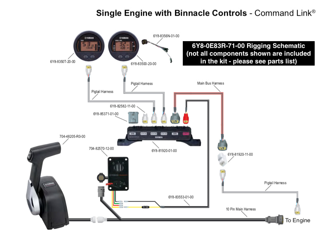 Yamaha 6Y8-0E83R-71-00 - Command Link Single Engine Gauge Kit - Round Two Gauge Kit