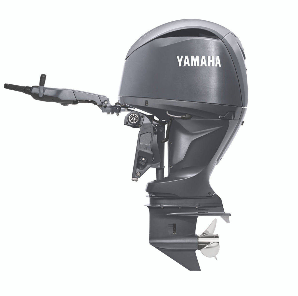 Yamaha F200XHA Oubtoard - Gray | 25-Inch Shaft | Tiller Handle | Electric Start | Power Trim Tilt | EFI with Variable Camshaft Timing
