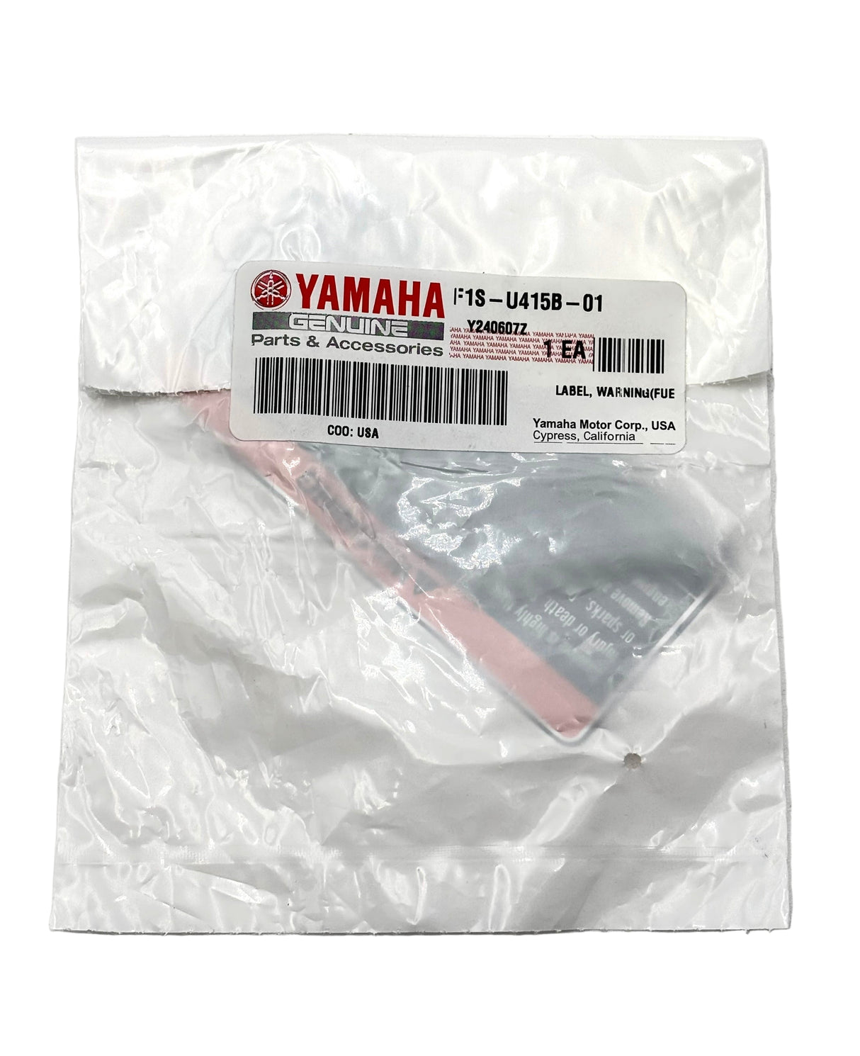 Yamaha F1S-U415B-01-00 - Warning(Fue Label