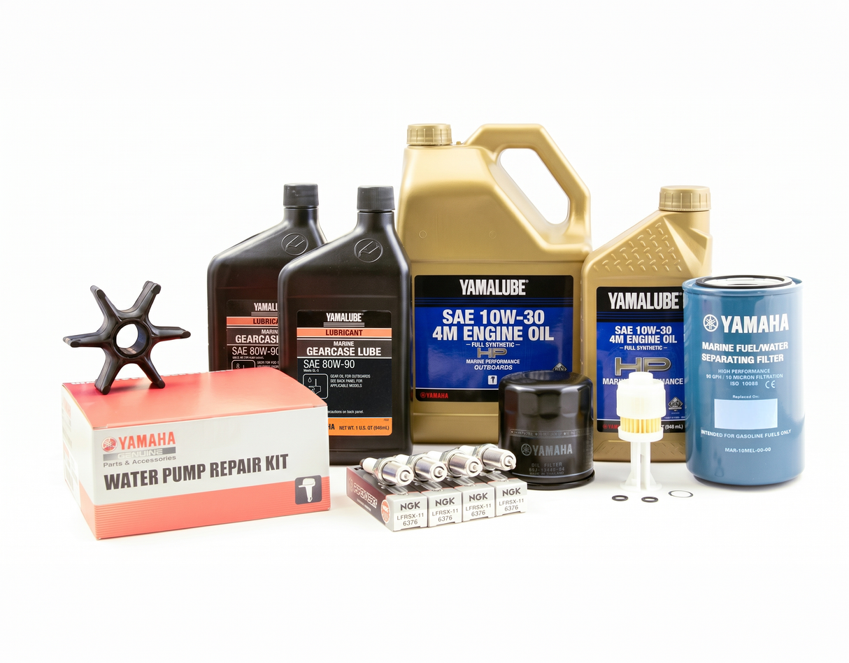 Yamaha F150 100-Hr. Service Kit with Cooling 2004-2005 10W-30 Full Synthetic