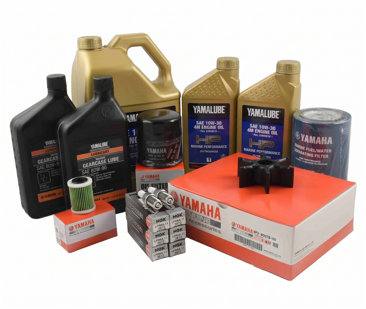 Yamaha F250 3.3L V6 100-Hr. Service Kit with Cooling 2006-Current 10W-30 Full Synthetic