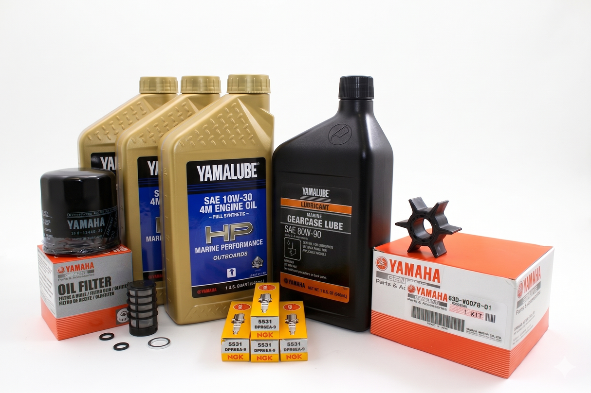 Yamaha F50 100-Hr. Service Kit with Cooling 1998-1999 10W-30 Full Synthetic