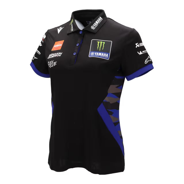 Yamaha 2025 Women's Teamwear Polyester Polo - Black/Royal Blue-front
