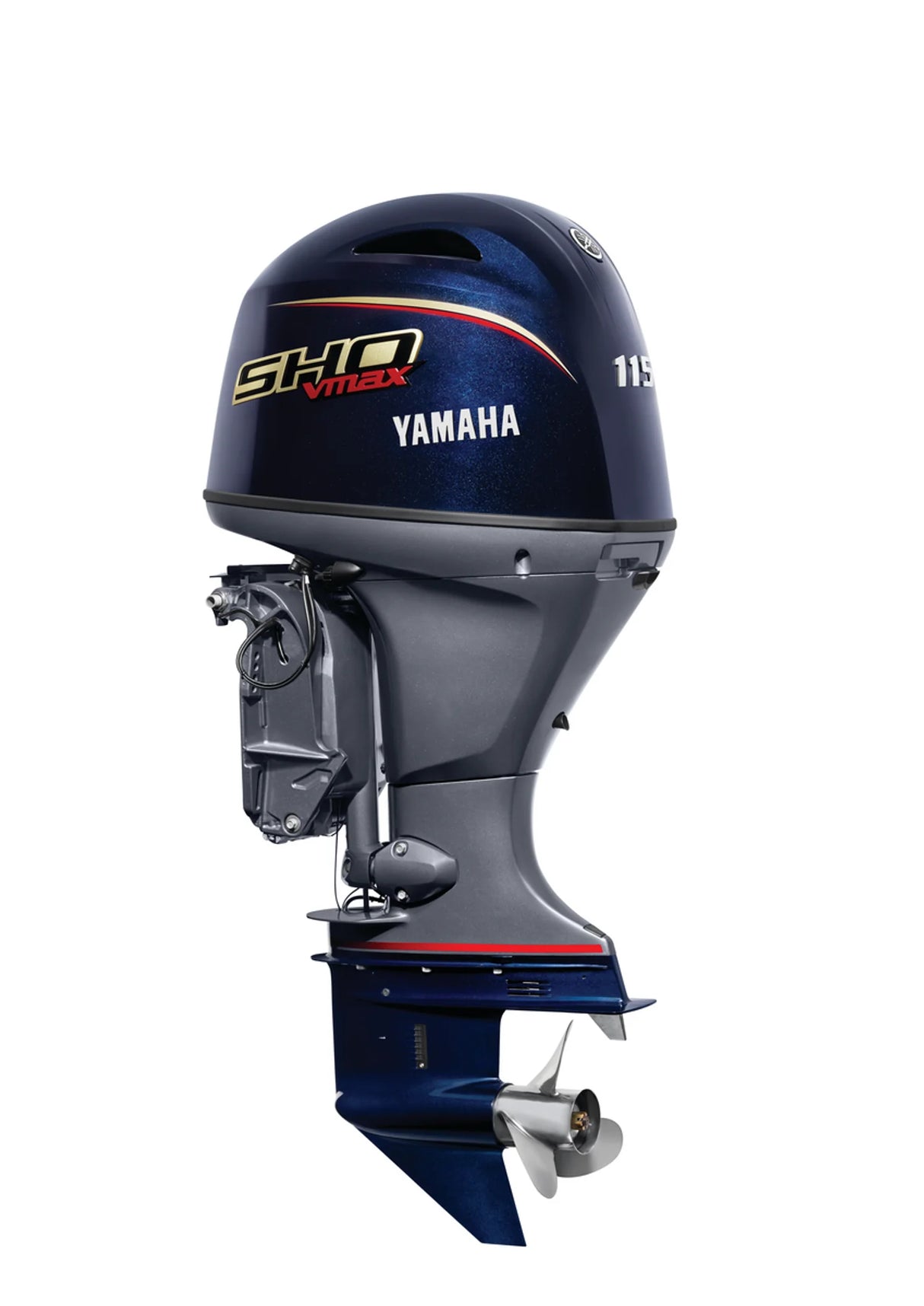 Yamaha VF115XB Outboard-25-Inch Shaft | Remote Control | Electric Start | Power Trim & Tilt | SHO(Black) | V MAX SHO Series