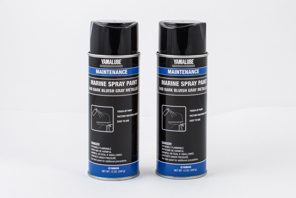 Yamaha ACC-MRNPA-IT-4D - Marine Outboard Engine Cowling Spray Paint 4D - Dark Bluish Gray Metallic - 12 oz. - 2-Pack
