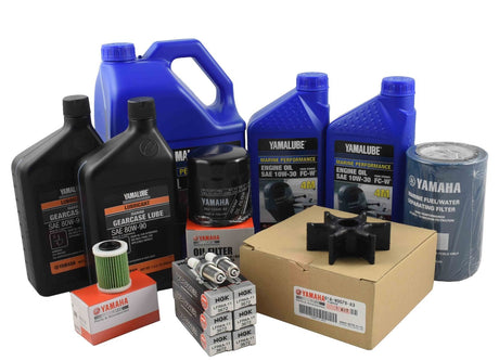Yamaha 100 Hour Service Maintenance Kit with Cooling - Yamalube 10W-30 - F200 & F225 3.3L V6 - 2011-Current