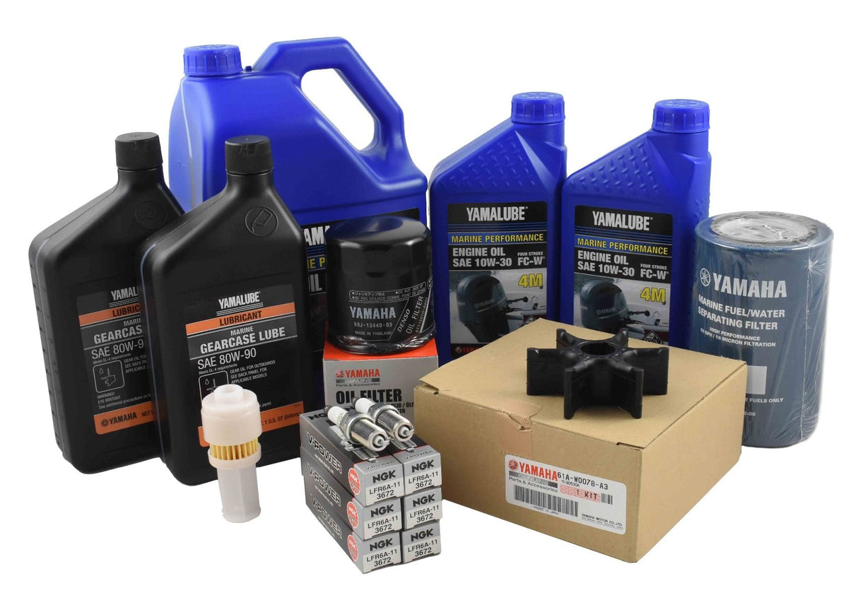 Yamaha 100 Hour Service Maintenance Kit with Cooling - Yamalube 10W-30 - F200 & F225 TXR/TUR 3.3L V6 - 2002-2005
