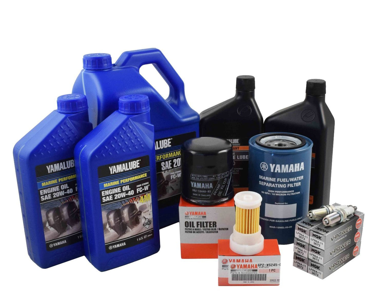 Yamaha 100 Hour Service Maintenance Kit - Yamalube 20W-40 - F250 3.3L V6 - 2005