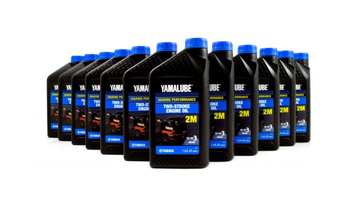 Yamaha LUB-2STRK-M1-12 - Yamalube 2M TCW3 2 Stroke Marine Engine Oil Quart - 12 Pack