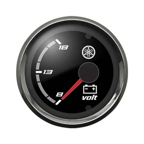 Yamaha - Volt Meter with Chrome Bezel and Sport Black Face - N80-83503-20-00