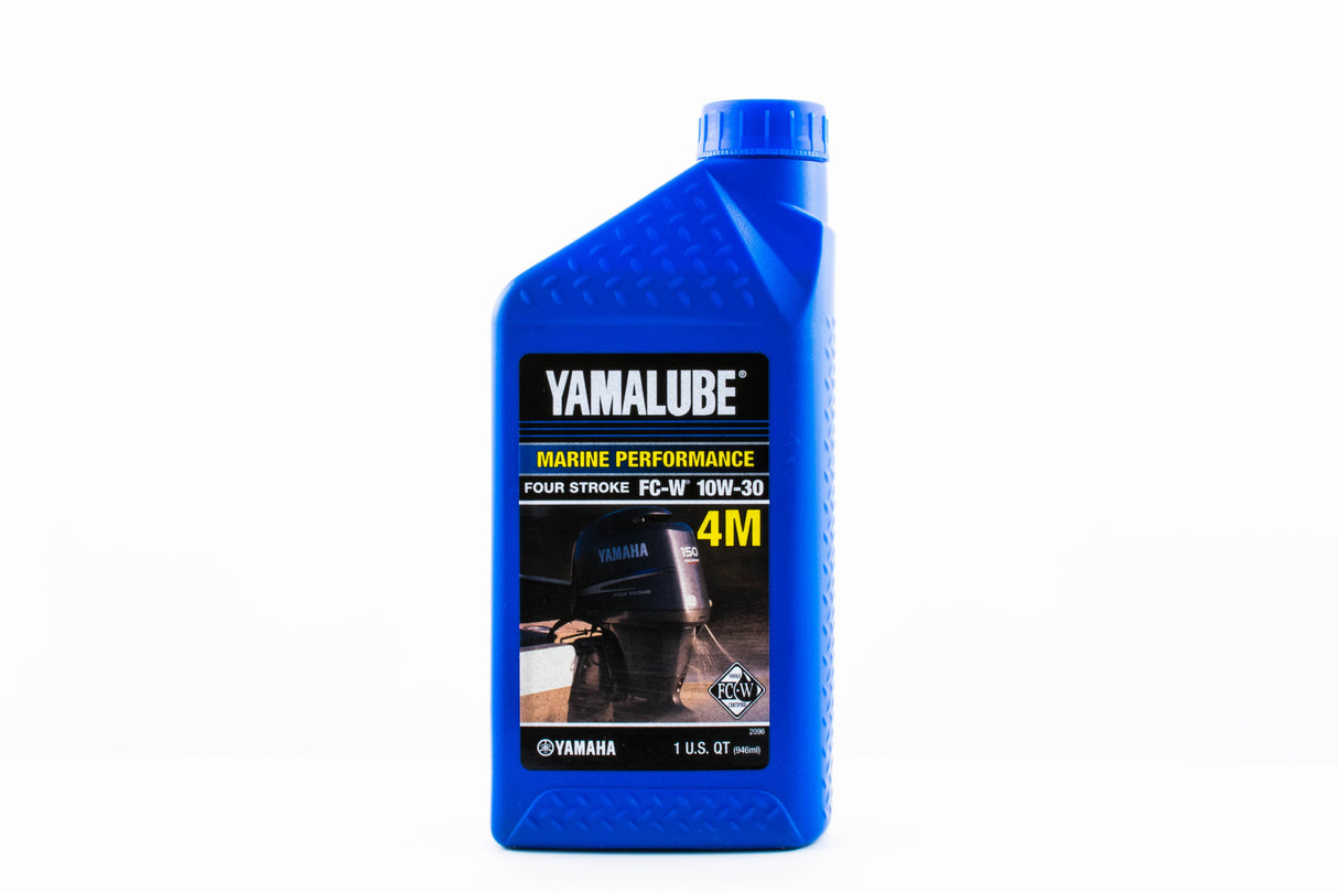 Yamaha LUB-10W30-FC-12 - Yamalube 10W30 Outboard Mineral 4M FC-W Marine Engine Oil Quart