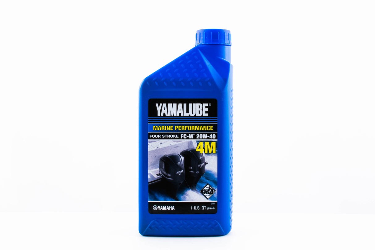 Yamaha LUB-20W40-FC-12 - Yamalube 20W40 Outboard Mineral 4M FC-W Marine Engine Oil Quart