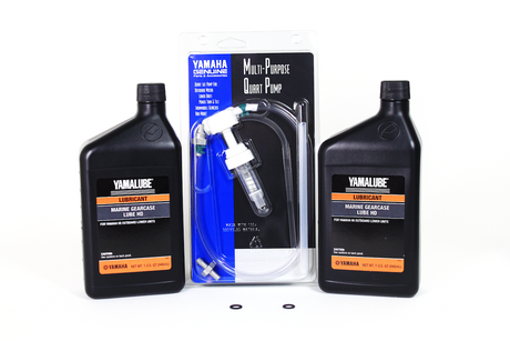 Yamaha ACC-GLUBE-HD-QT 90430-08003-00 (Supersedes 90430-08020-00) ACC-PUMP0-00-QT - Marine HD Gear Lube Oil Kit Outboard