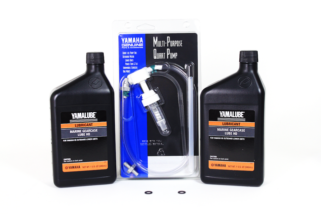 Yamaha ACC-GLUBE-HD-QT 90430-08003-00 (Supersedes 90430-08020-00) ACC-PUMP0-00-QT - Marine HD Gear Lube Oil Kit Outboard