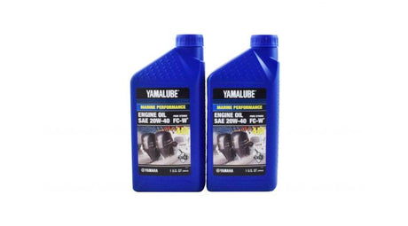 Yamaha LUB-20W40-FC-12 - Yamalube 20W40 Outboard Mineral 4M FC-W Marine Engine Oil Quart - 2 Pack