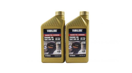 Yamaha LUB-05W30-FC-12 - Yamalube 5W30 Full Synthetic 4M FC-W Outboard Marine Engine Oil Quart - 2 Pack