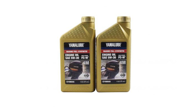 Yamaha LUB-05W30-FC-12 - Yamalube 5W30 Full Synthetic 4M FC-W Outboard Marine Engine Oil Quart - 2 Pack