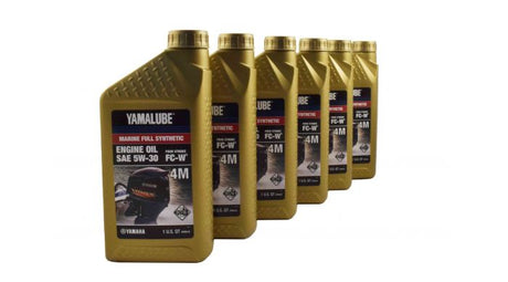 Yamaha LUB-05W30-FC-12 - Yamalube 5W30 Full Synthetic 4M FC-W Outboard Marine Engine Oil Quart - 6 Pack