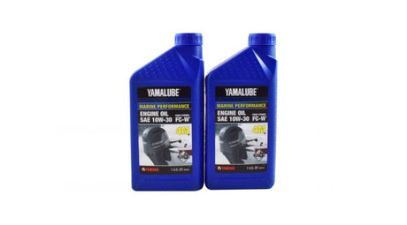 Yamaha LUB-10W30-FC-12 - Yamalube 10W30 Outboard Mineral 4M FC-W Marine Engine Oil Quart - 2 Pack