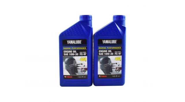 Yamaha LUB-10W30-FC-12 - Yamalube 10W30 Outboard Mineral 4M FC-W Marine Engine Oil Quart - 2 Pack