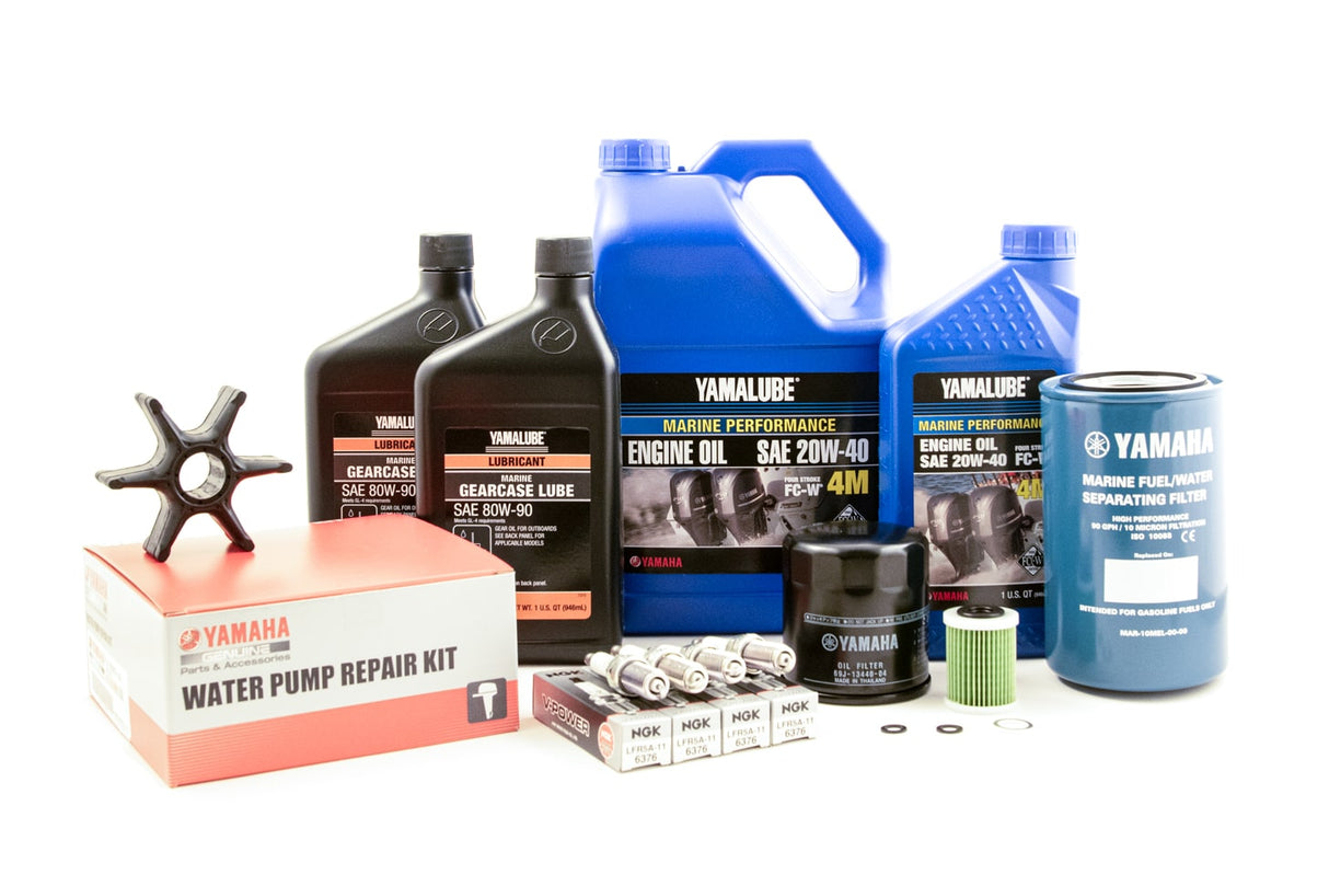 Yamaha 100 Hour Service Maintenance Kit with Cooling - Yamalube 20W-40 - F150 - F150A - F150B - 2006-Current