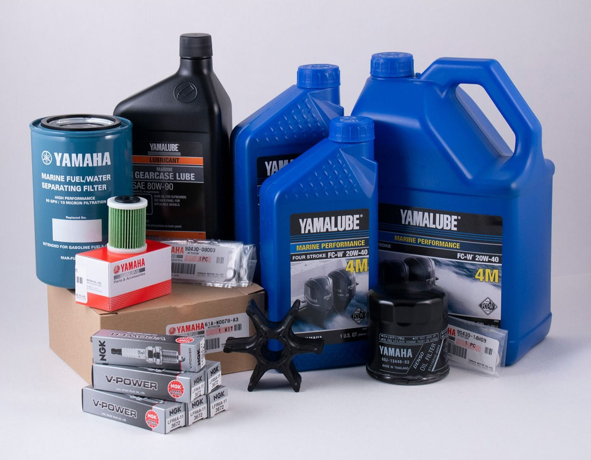 Yamaha 100 Hour Service Maintenance Kit with Cooling - Yamalube 20W-40 - F200 & F225 TUR/TXR 3.3L V6 - 2006-2010