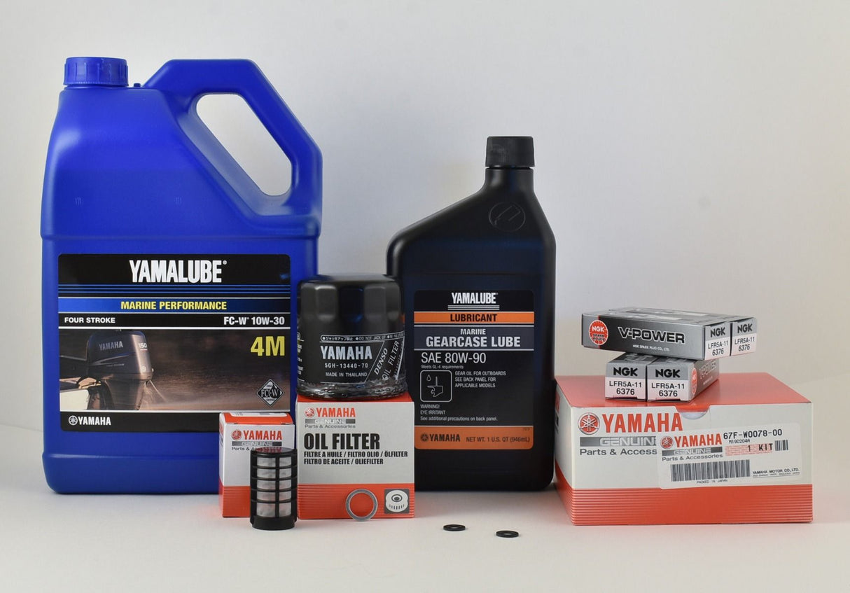 Yamaha 100 Hour Service Maintenance Kit with Cooling - Yamalube 10W-30 - F90 - 2003-2004