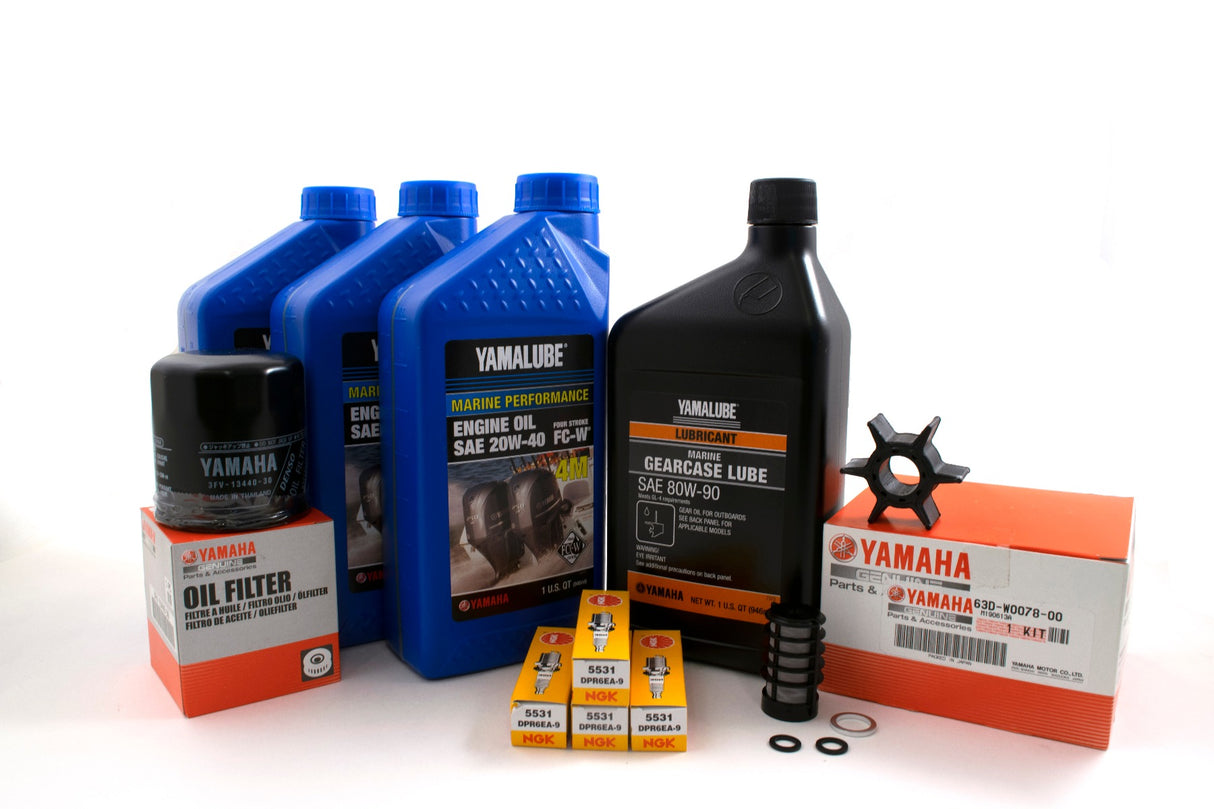 Yamaha 100 Hour Service Maintenance Kit w/ Cooling - Yamalube 20W-40 - F50 - 1995-1996