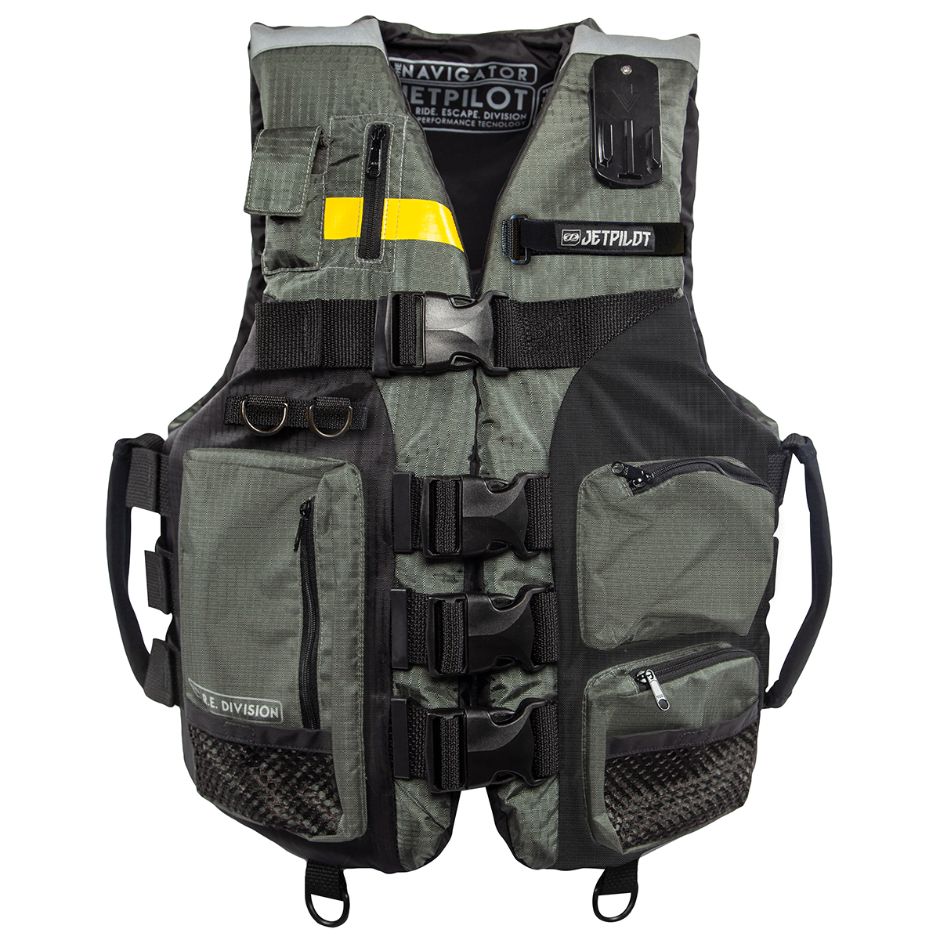 Yamaha JetPilot Navigator Nylon 4 - Wjp-20102-Bk-Lx - Buckle Pfd - L - Extra Large-Gray/Black
