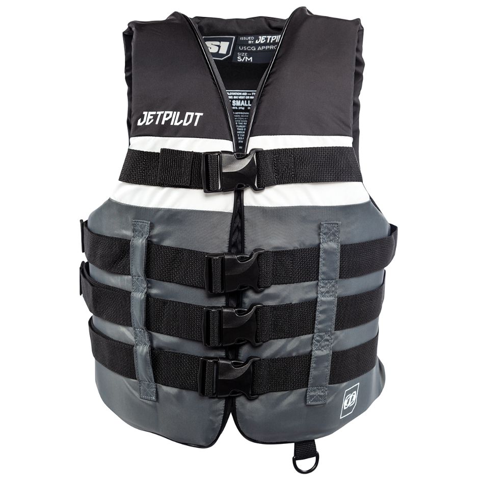 Yamaha Men's JetPilot S1 20215 Nylon 4 - Wjp-20215-Bk-Lx - Buckle Pfd -Black/Gray/White-L - Extra Large