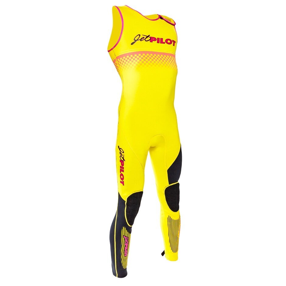 JetPilot Vintage Neoprene Wetsuit John - Wjp-21140-Yl-Lg - Men'S - Yellow/Black/Pink - L