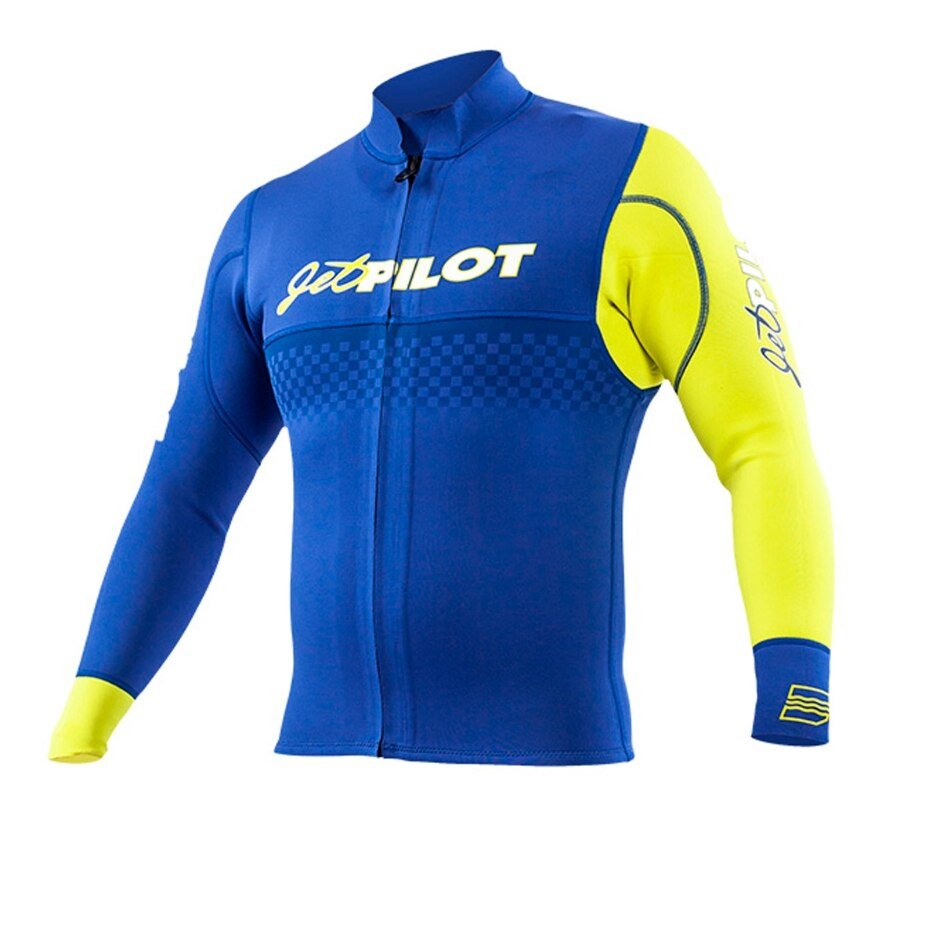 JetPilot Vintage Neoprene Wetsuit Jacket - Wjp-21142-Nv-Md - Men'S - Navy/Neon Yellow - M