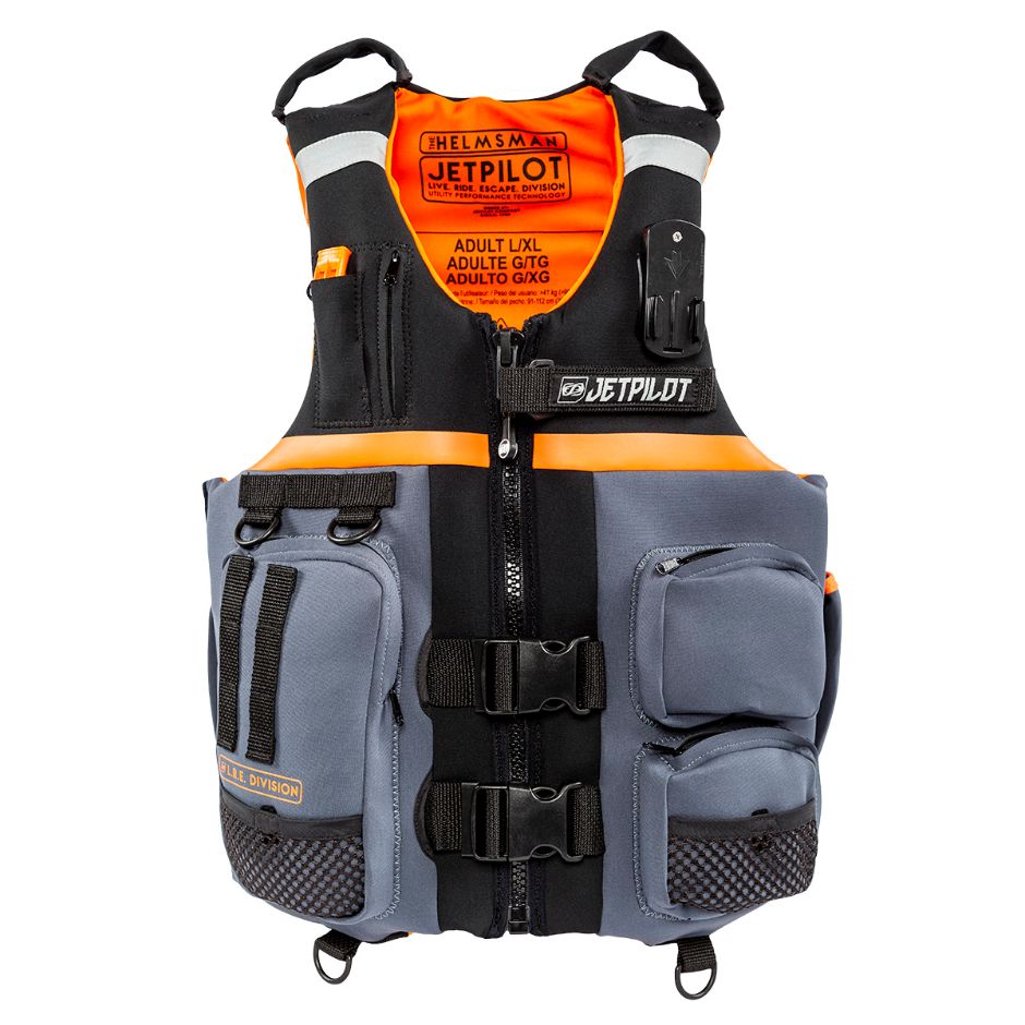 Yamaha JetPilot HelmSMan Neoprene 2 - Wjp-22101-Bk-Sd - Buckle Pfd - S - M-Black/Gray/Orange