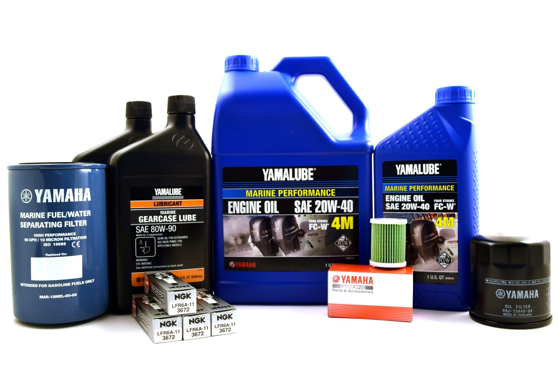 Yamaha 100 Hour Service Maintenance Kit - Yamalube 20W-40 - F175 F200