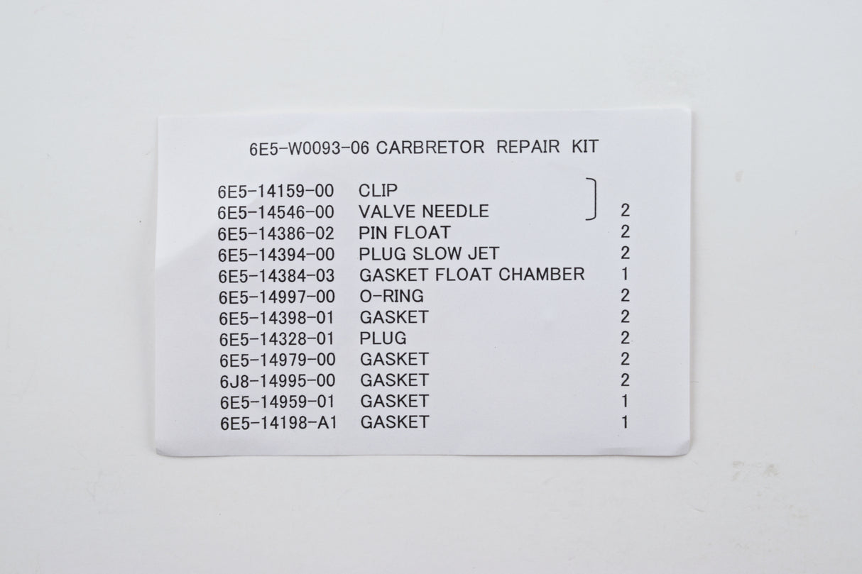 Yamaha 6E5-W0093-06-00 - Carb repair kit