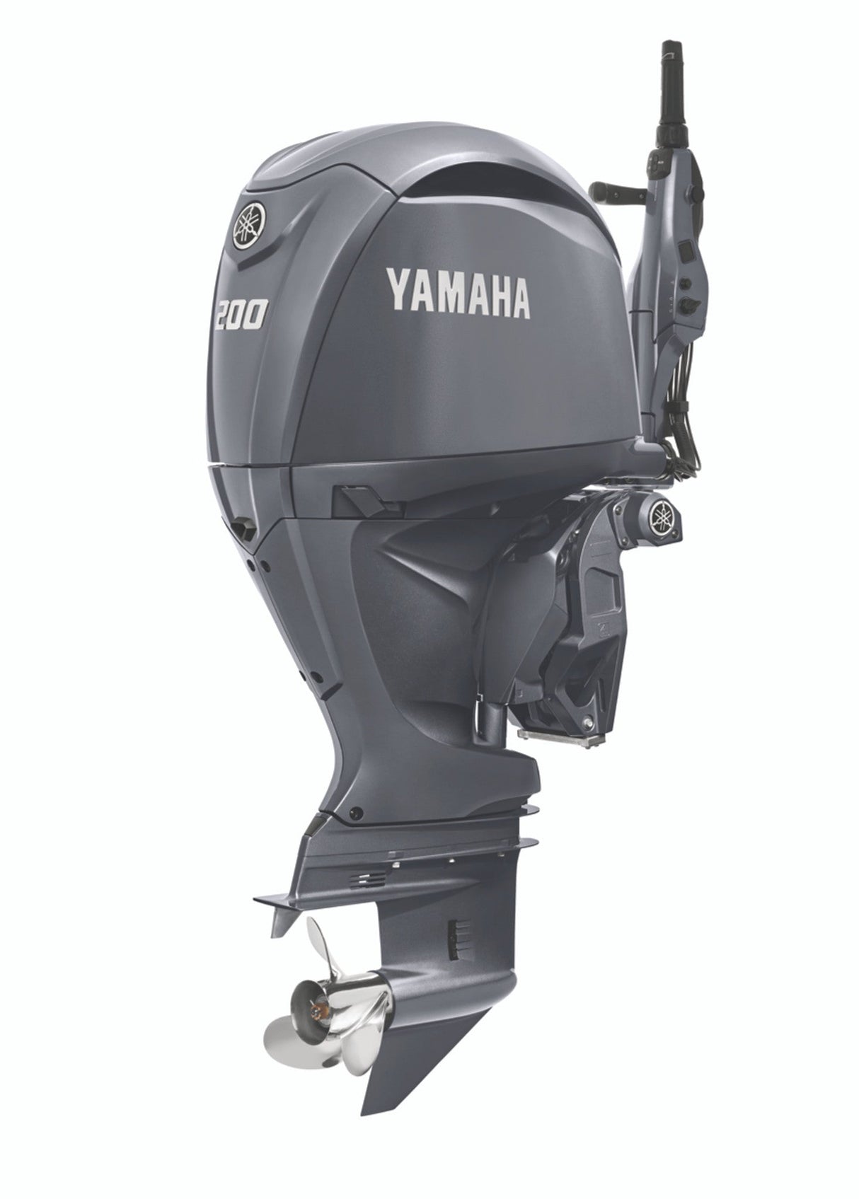 Yamaha F200XHA Oubtoard - Gray | 25-Inch Shaft | Tiller Handle | Electric Start | Power Trim  Tilt | EFI with Variable Camshaft Timing