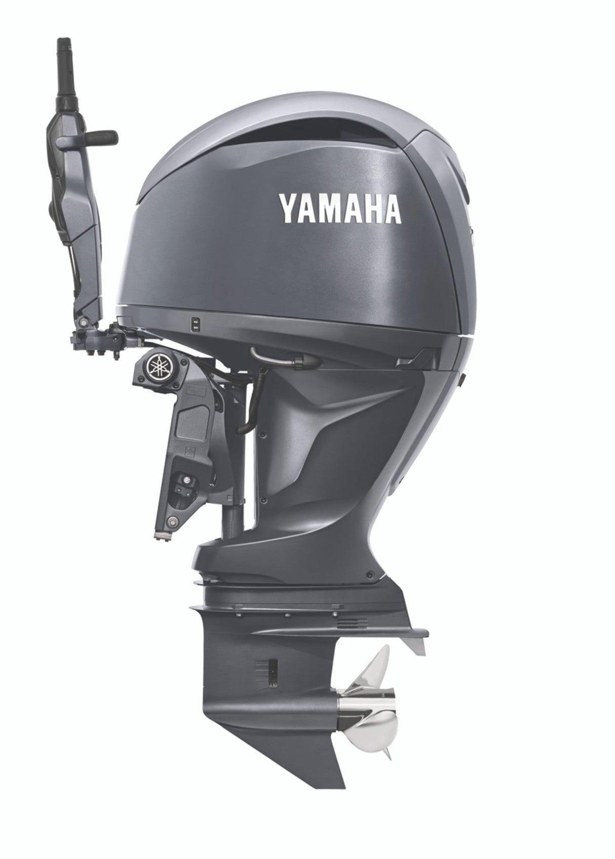 Yamaha F200XHA Oubtoard - Gray | 25-Inch Shaft | Tiller Handle | Electric Start | Power Trim  Tilt | EFI with Variable Camshaft Timing