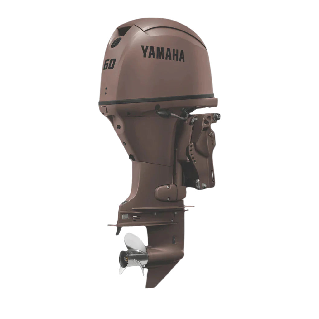 Yamaha F60LC3 Outboard - 20-Inch Shaft | Remote Control | Electric Start | Power Trim & Tilt | Matte Brown