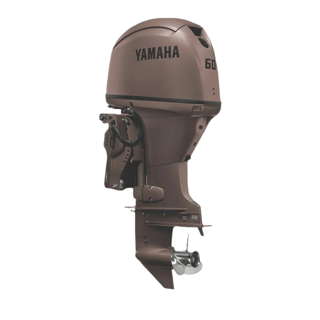 Yamaha F60LC3 Outboard - 20-Inch Shaft | Remote Control | Electric Start | Power Trim & Tilt | Matte Brown