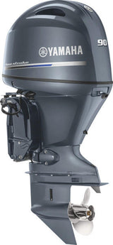 Yamaha F90LB Outboard - 20-Inch Shaft | Remote Control | Electric Start | Power Trim & Tilt | Gray