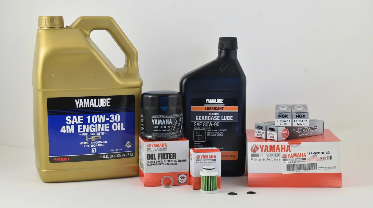 Yamaha F90 100-Hr. Service Kit with Cooling 2006-2017 F90A 10W-30 Full Synthetic