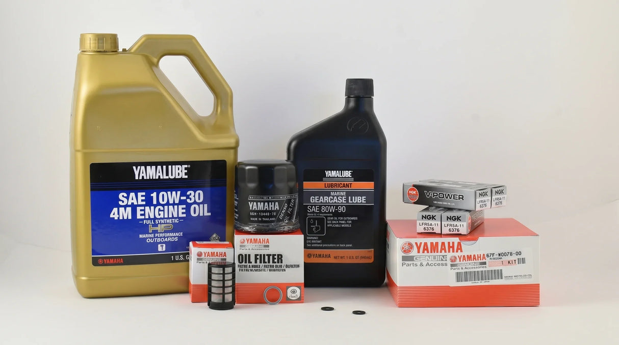 Yamaha F90 100-Hr. Service Kit with Cooling 2003-2004 10W-30 Full Synthetic