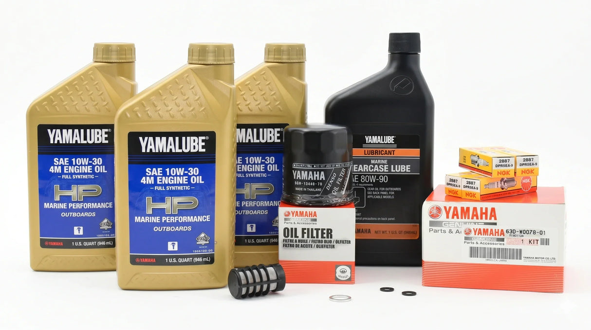 Yamaha F60 100-Hr. Service Kit with Cooling 2002-2004 10W-30 Full Synthetic