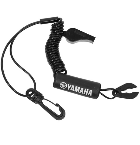 Yamaha Boat Lanyard with Whistle - Mar-Sptln-Yd-Bk - Black