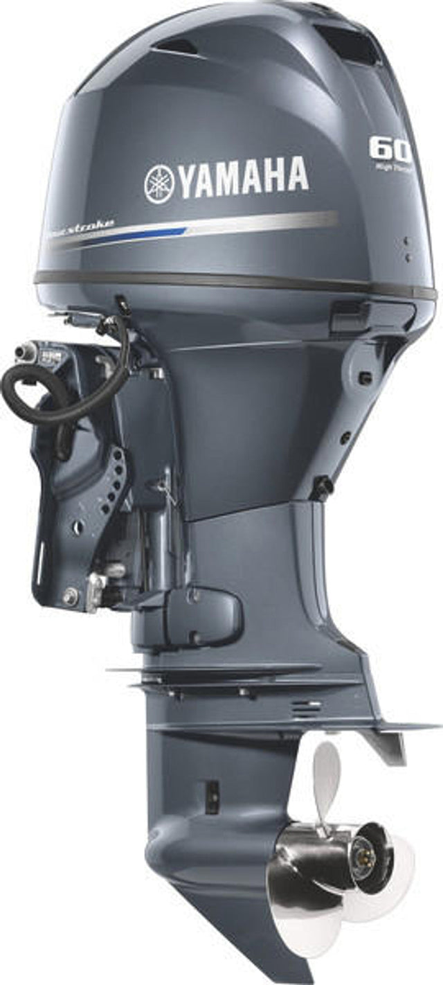Yamaha T60LB Outboard - 20-Inch Shaft | Remote Control | Electric Start | Power Trim & Tilt | High Thrust | Gray