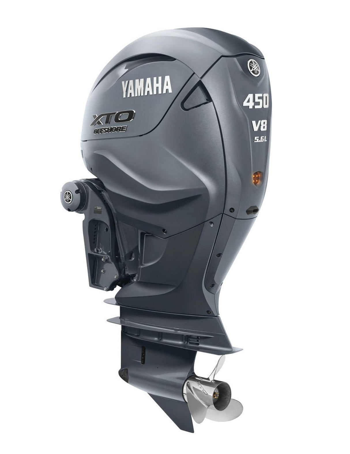 Yamaha XF450XSA Outboard - 25-Inch Shaft | 5.6-Liter V8 | Digital Electronic Control | Electronic Fuel Injection | Electric Start | Power Trim and Tilt | Gray